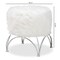 Baxton Studio Celia White Faux Fur Upholstered Silver Metal Ottoman 161-10270 - alternate 3